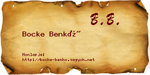 Bocke Benkő névjegykártya